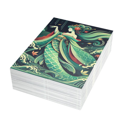 Mermaid Queen Rising from the Deep Postcards (envelopes included) - Bundles of 10, 30, 50 Pieces