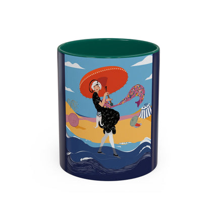Beachside Promenade Colorful Mugs – Chic Summer Stroll & Coastal Glamour