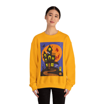 Halloween Night at the Haunted House Unisex Heavy Blend™ Crewneck Sweatshirt