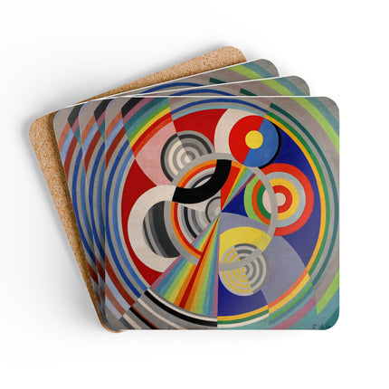 Rythme No. 1 by Robert Delaunay Corkwood Coaster Set