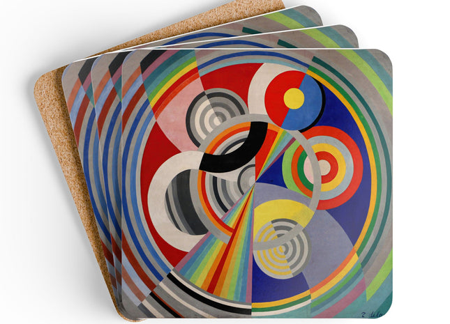 Rythme No. 1 by Robert Delaunay Corkwood Coaster Set