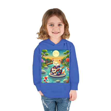 Melodic Kitten by the Koi Pond Toddler Pullover Fleece Hoodie