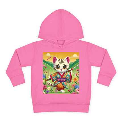 Samurai Kitten Toddler Pullover Fleece Hoodie