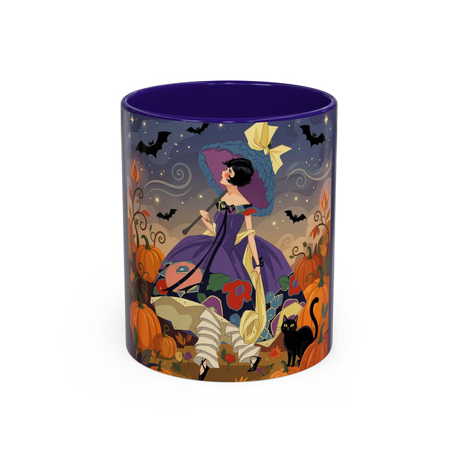 🌙🎃 The Moonlit Garden Walk Colorful Mug – Elegant Halloween Charm