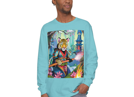 Cyberpunk Leopard Garment-dyed Long Sleeve T-Shirt