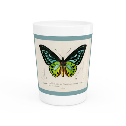 Green Birdwing by Charles Dessalines D' Orbigny Ceramic Shot Glass
