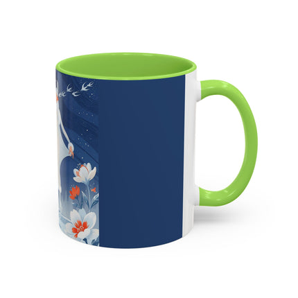 ❄️⛸️ The Winter Skater’s Flight Colorful Mug – Art Deco Floral Fantasy