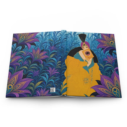🎭💜 The Enchanted Peacock Fan Hardcover Journal – Art Deco Oriental Elegance