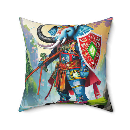 Cyberpunk Elephant Spun Polyester Square Pillow