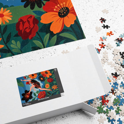 🌺✨ The Lady In The Fabulous Flowers Puzzle – Art Deco Floral Fantasy