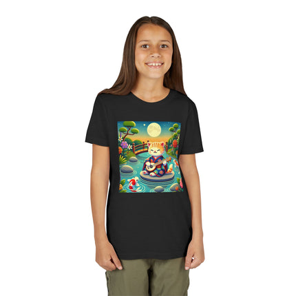 Melodic Kitten by the Koi Pond Youth Short Sleeve Tee