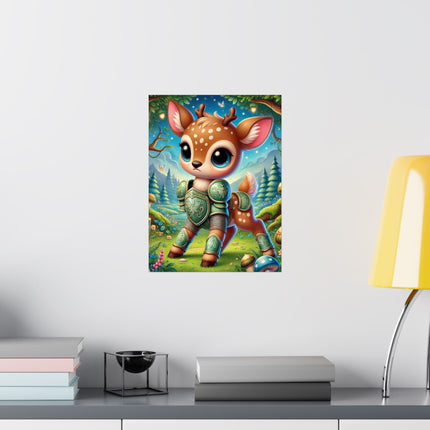 🦌🛡️ Fawn Defender Matte Vertical Poster – Woodland Courage & Fairytale Adventure