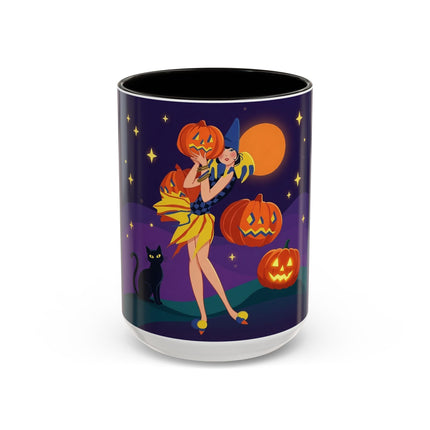 🎃🕯️ Moonlit Pumpkin Masquerade Colorful Mug – Whimsical Halloween Charm