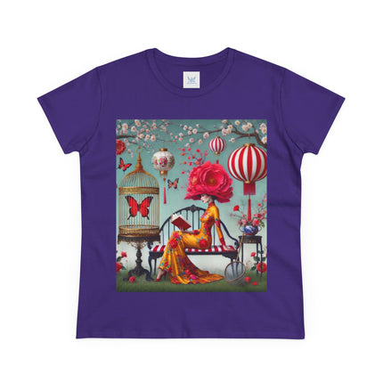 Reading In A Painted Garden Cotton Tee