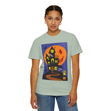 Halloween Night at the Haunted House Unisex Garment-Dyed T-shirt