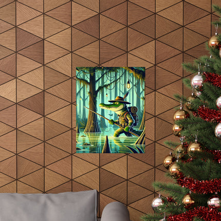 🐊🌿 Swamp Stalker Matte Vertical Poster – Mystery, Power & Primal Adventure