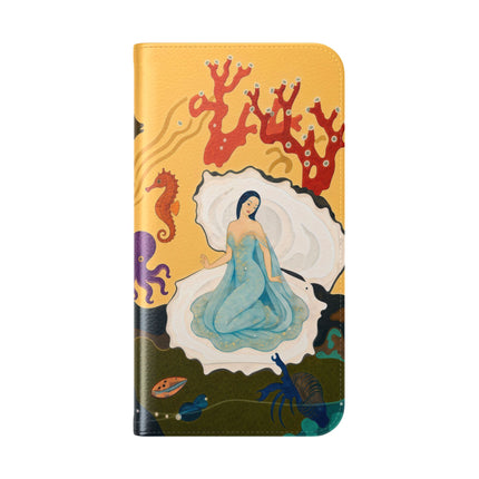 🐚🌊 The Lady Of The Enchanted Pearl Flip Case – Art Deco Undersea Fantasy