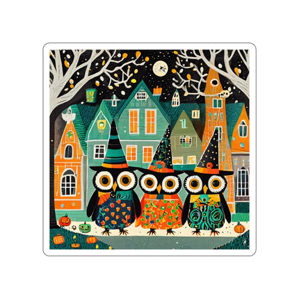 Night of the Trick-or-Treating Owlets Die-Cut Stickers (5 Sizes)