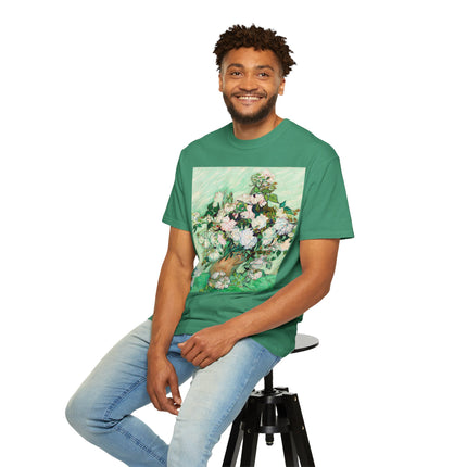 Roses by Vincent Van Gogh Unisex Garment-Dyed T-shirt