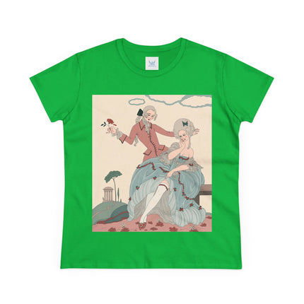 🌹🎀 The Rose Garden Courtship Cotton Tee – Art Deco Romantic Fashion