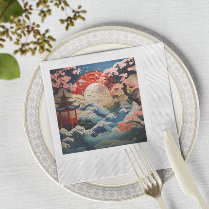 Twilight Serenity White Coined Napkins