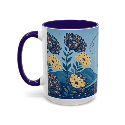🌼🦋 The Enchanted Butterfly Garden Promenade Colorful Mug – Art Deco Floral Whimsy