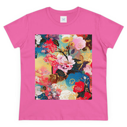 Women's Ethereal Irises Print Midweight Cotton Tee