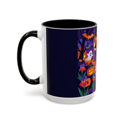 🌙🎃 The Moonlit Garden Masquerade Colorful Mug – Floral Halloween Charm
