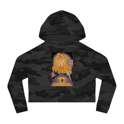 November & Topaz (from the Gem Series) by Sofia Chiostri Women’s Cropped Hooded Sweatshirt
