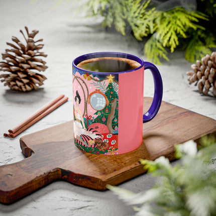 🎀🎄 Christmas Morning In The Rose Parlor Colorful Mug – Art Deco Holiday Fantasy