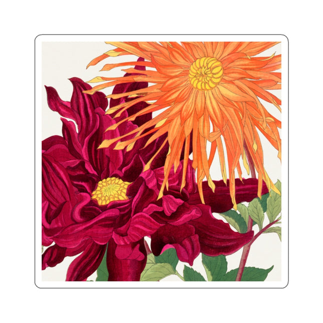 Dahlia Flower by Tanigami Kônan Kiss-Cut Stickers (4 Sizes)