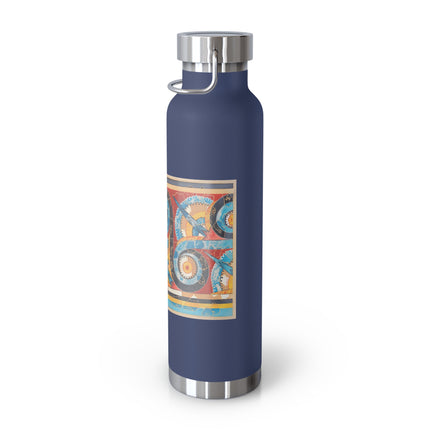 Reproduction of S-Spiral Frieze by Emile Gilliéron Copper Vacuum Insulated Bottle, 22oz