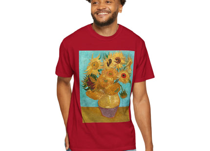 Vase with Twelve Sunflowers by Vincent van Gogh Unisex Garment-Dyed T-shirt