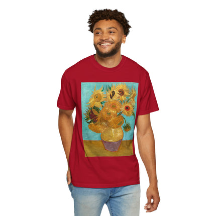 Vase with Twelve Sunflowers by Vincent van Gogh Unisex Garment-Dyed T-shirt