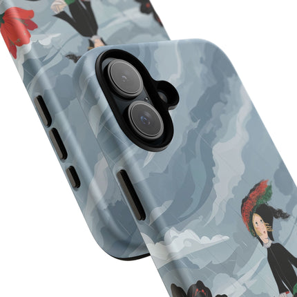 🌧️🌺 The Stormy Flower Walk Phone Case – Art Deco Floral Fashion