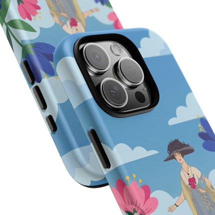 🌸🎩 The Lady Of The Grand Flower Garden Phone Case – Art Deco Fashion Illustration