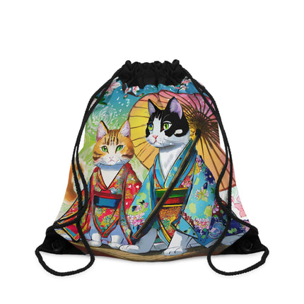 Kimono Kitties Drawstring Bag