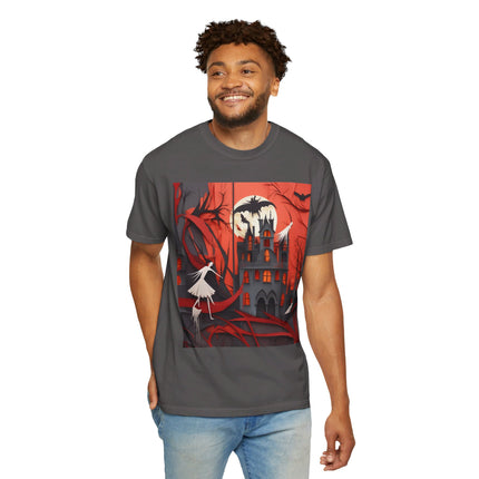Halloween Night Scene Unisex Garment-Dyed T-shirt