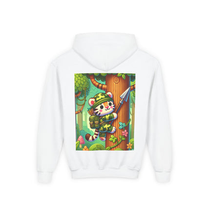 Stealthy Stripes Youth Hooded Sweatshirt – Adventure, Courage & Jungle Spirit
