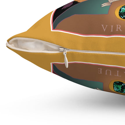 June & Pearl, Alexandrite (from the Gem Series) by Sofia Chiostri Spun Polyester Square Pillow