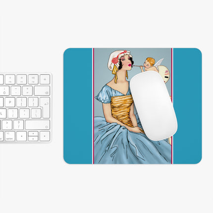 The Enchanting Painter: A Fairy's Artistic Touch Mouse Pad, Round and Rectangle
