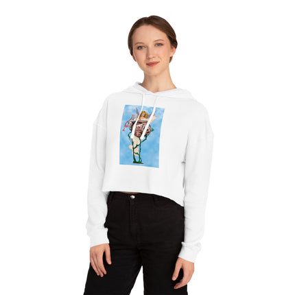 Enchanting Serenity Women’s Cropped Hooded Sweatshirt