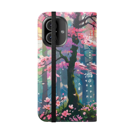 🦊⚔️ Cyberpunk Samurai Maiden Flip Case – Neon Grace & Warrior Courage