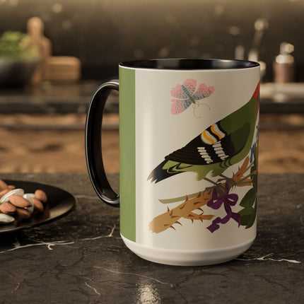 Woodpecker & Rose Colorful Mugs – Vibrant Spring & Bold Beauty