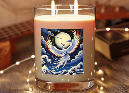 Majestic White Crane Scented Candle - Full Glass, 11oz