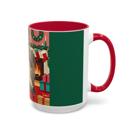 🖤🔥 The Lady Of The Christmas Hearth Colorful Mug – Art Deco Holiday Elegance