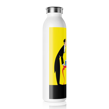 A Moment of Elegance: A Passionate Embrace Amidst Golden Splendor Slim Water Bottle