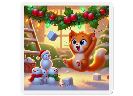 Naughty or Nice Kitten Christmas Die-Cut Magnets (5 Sizes)