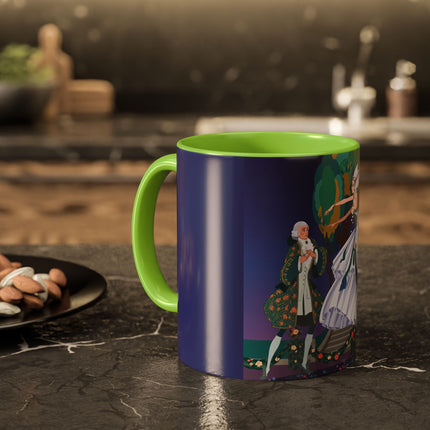 Moonlit Garden Waltz Colorful Mug (11oz, 15oz) – Rococo Romance, Garden Elegance & Enchanted Dance