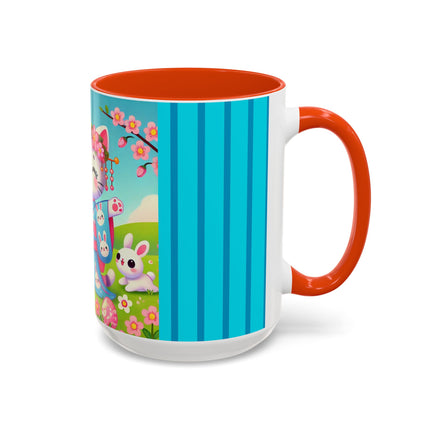 Springtime Kitten’s Easter Joy Colorful Mugs (11oz, 15oz)